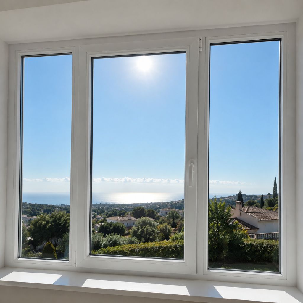 Fenêtres et vitres ultra propres sans traces laissant entrer une lumière naturelle éclatante