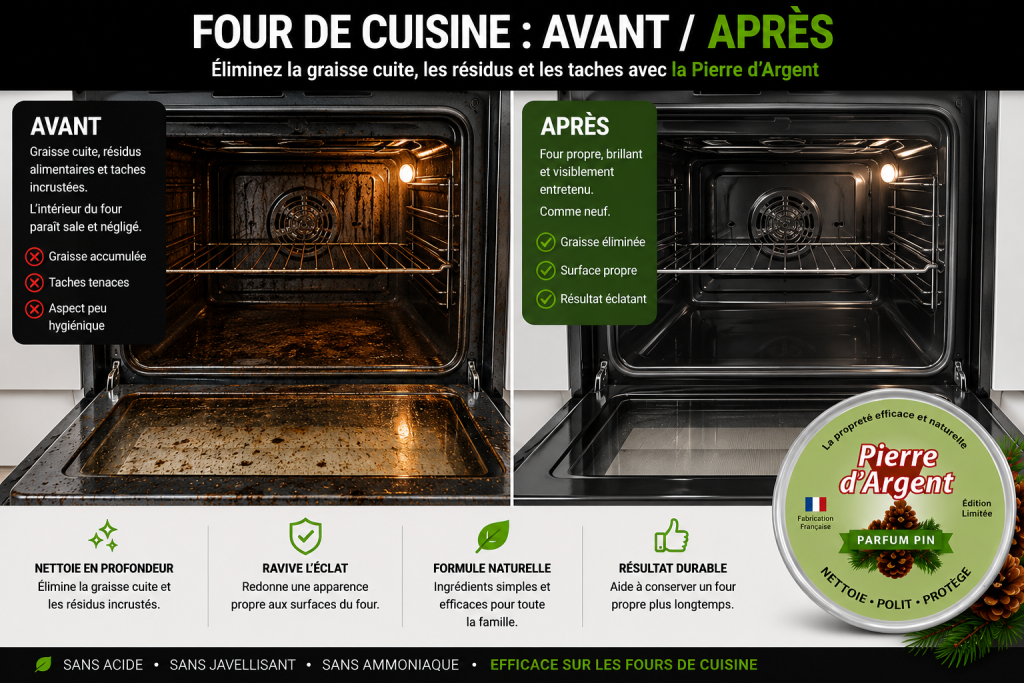 Four de cuisine graisseux avant et après nettoyage en profondeur